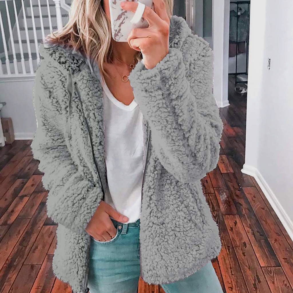 Manteau en laine à capuche en fausse peau de mouton pour femme, vêtement d'extérieur chaud doublé en polaire, nouvelle mode d'hiver
