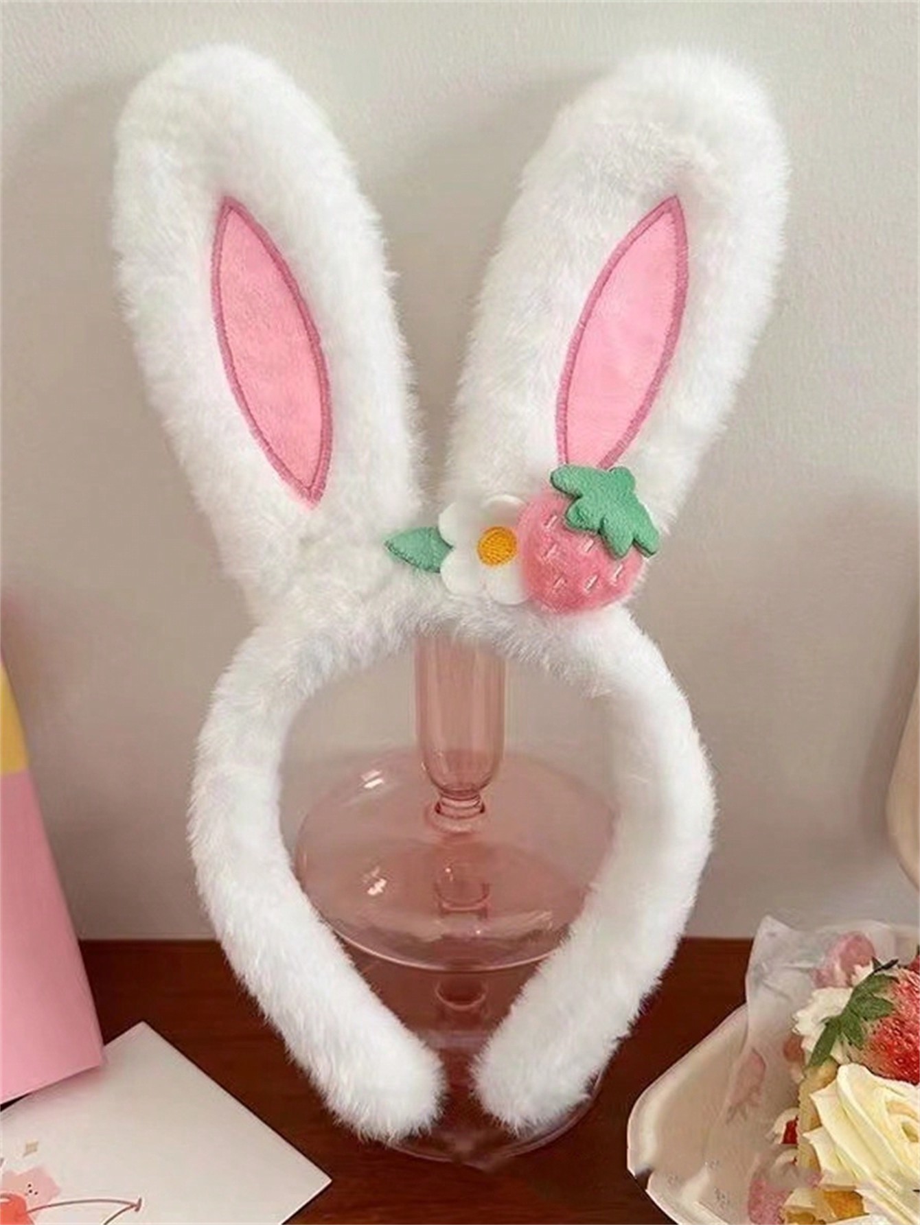 1 bandeau pour cheveux, mignon, grandes oreilles de lapin, pour femmes, nouvelle carte de cheveux en peluche pour le lavage du visage, automne et hiver 2024