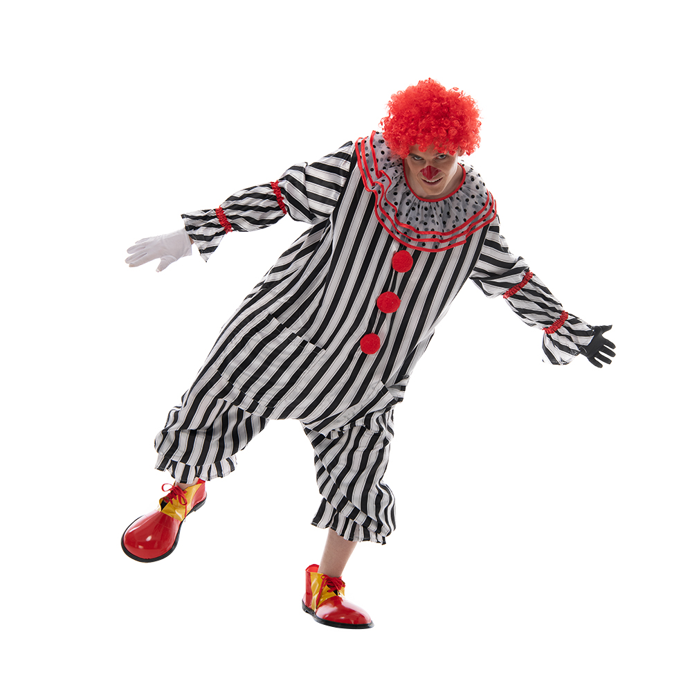 Costume d'Halloween pour adultes, Costumes de Clown familial pour enfants, tenue de Cosplay Joker de cirque, combinaison de Clown drôle, déguisement de fête de carnaval