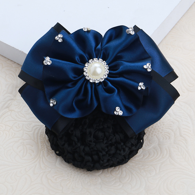Filet à cheveux élastique avec nœud pour femme, filet de couverture de chignon au crochet pour fille, accessoires pour la danse de ballet et les rêves d'agent de bord