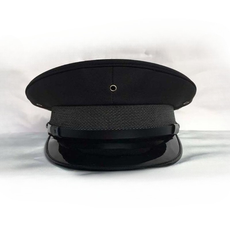 Chapeau militaire à calotte plate grande taille, style officier allemand à large bord, noir, pour homme, accessoire de cosplay pour boîte de nuit et pour animateur de streaming