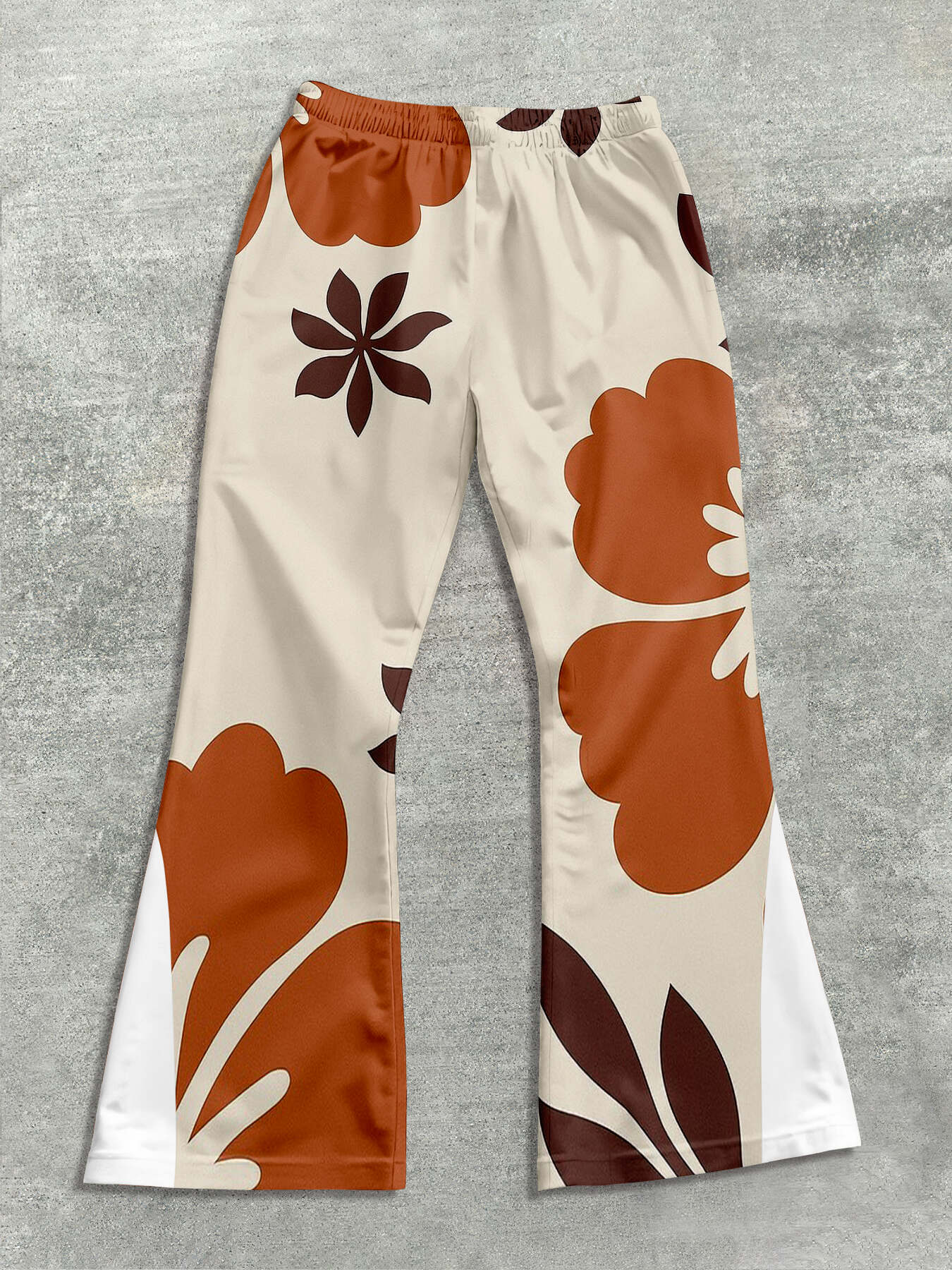 Pantalon de survêtement pour hommes, Style de rue décontracté, tendance, imprimé croisé, à la mode, légèrement évasé, noir et blanc, Design bloc de couleurs