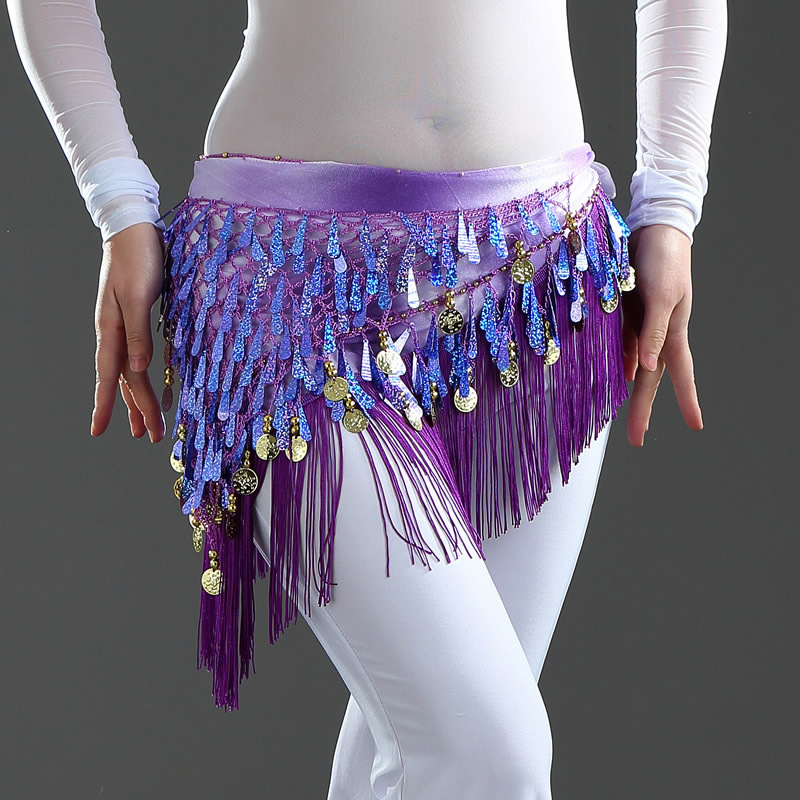 Coins orientaux ceinture femmes danse du ventre Costumes accessoires paillettes gland hanche écharpe danse du ventre ceinture hanche écharpe danse du ventre