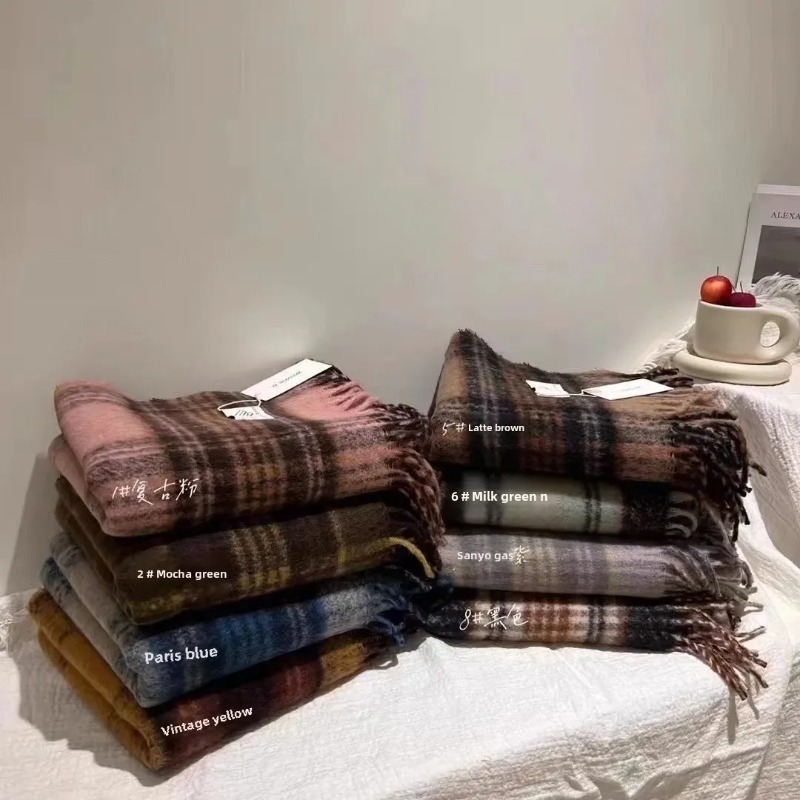 Nouveau Maillard automne/hiver écharpe à carreaux femmes haut de gamme sensation Style coréen polyvalent chaud châle épaissi cou écharpe à la mode