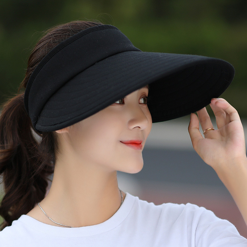Pare-soleil d'été pour femmes, chapeau à large bord, chapeau de plage, protection UV réglable, casquette féminine pliable
