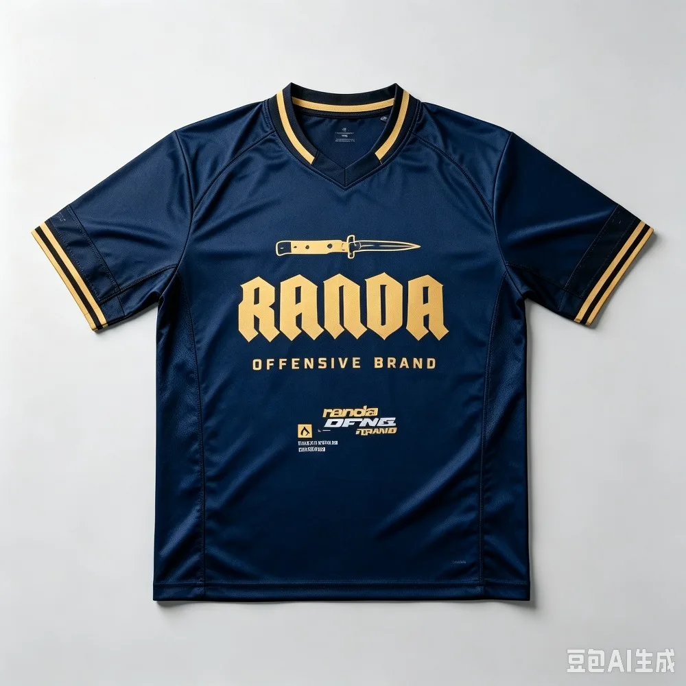 Maillot de football Hip Hop RANDA OFFENSIVE, t-shirt imprimé graphique, col en V, manches courtes, streetwear, tee-shirt en maille sport, hauts décontractés unisexes