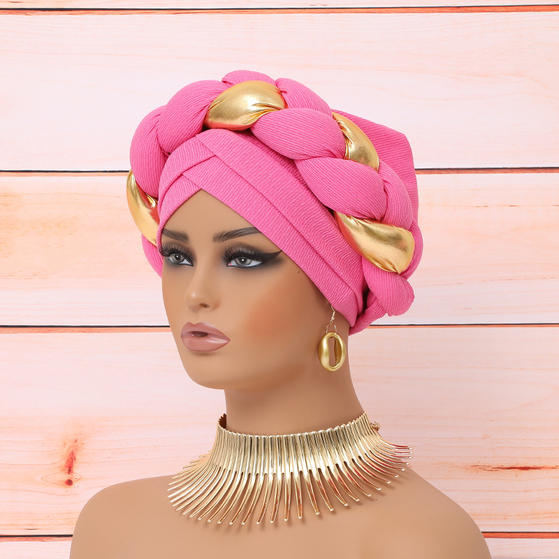 Turban Africain en Grande Tresse artificiel astique pour Femme, Bonnet de ix, Pièce de Sauna