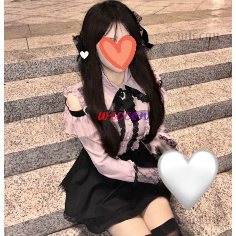 Jirai kei tenue Lolita filles chemise jupe ensemble femmes Kawaii nœud à manches longues Y2K décontracté esthétique chemise Style japonais femmes