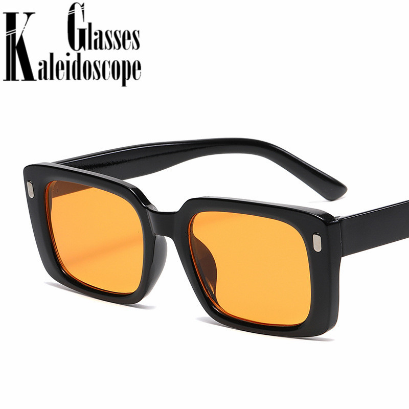 Lunettes de soleil carrées classiques pour femmes et hommes, petites lunettes de soleil rectangulaires rouges populaires pour femmes rétro Hip Hop, lunettes d'ombrage UV400