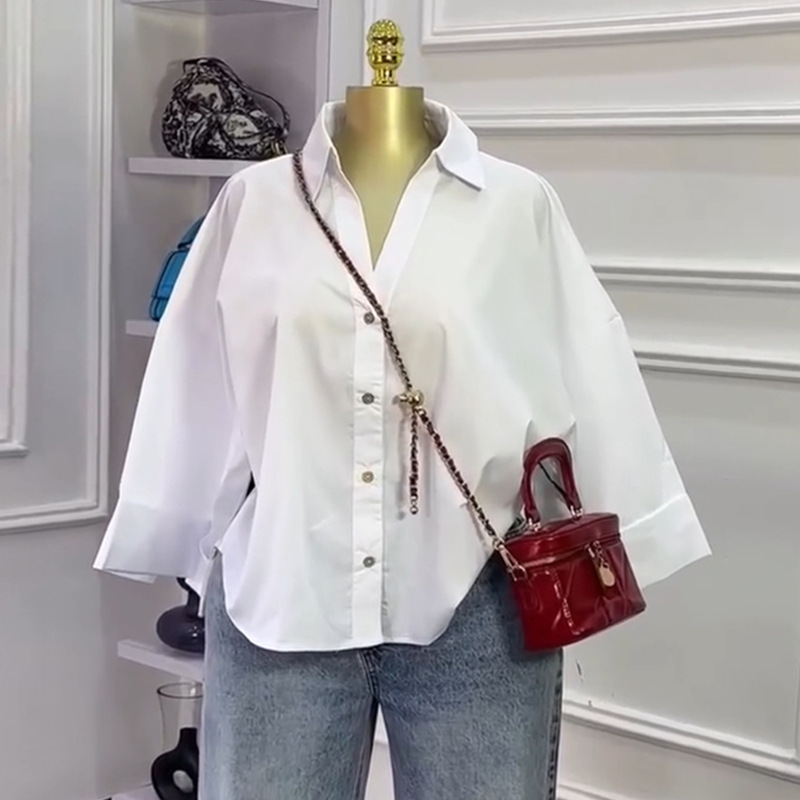 Femmes haut chemisiers chemise col rabattu manches longues hauts rayé Y2k Streetwear élégant épissure chemises décontracté travail ample automne