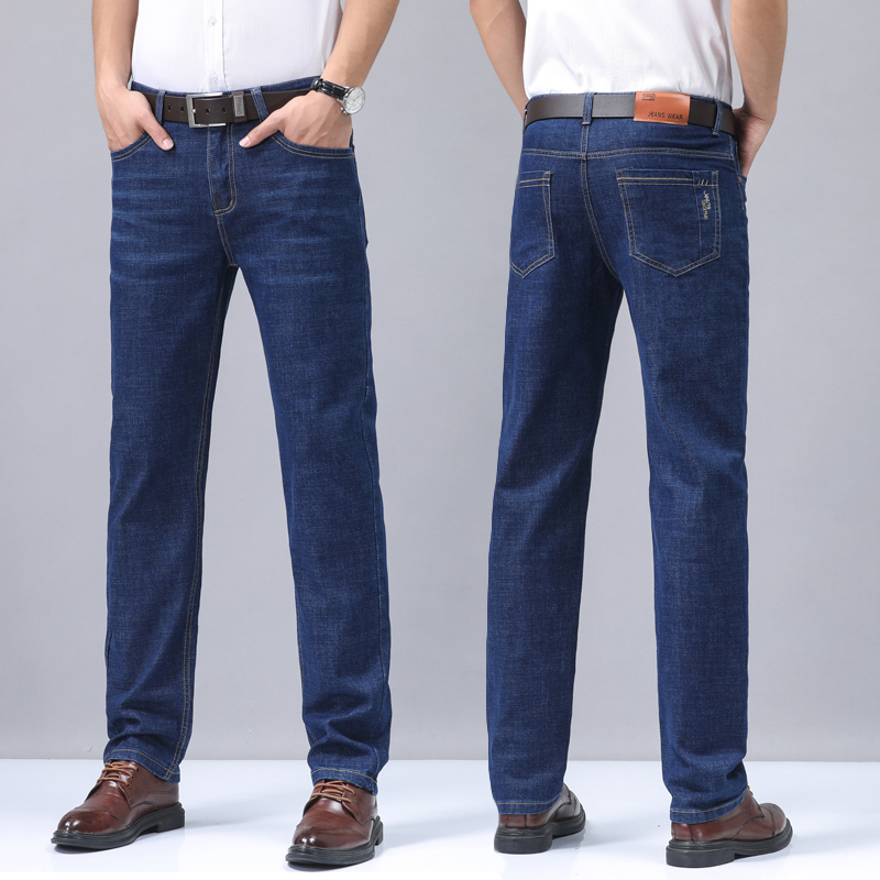 Jean en Denim pour hommes, mince, droit, Business, doux, mode, nouveau pantalon de haute qualité, livraison directe, pantalon de travail OL, nouvel arrivage