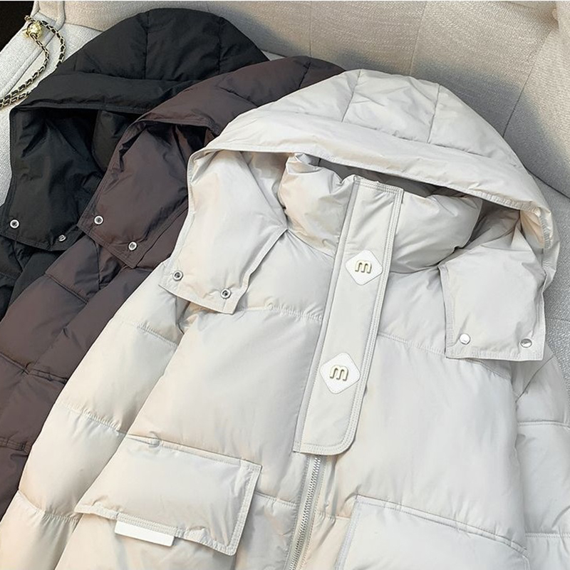Veste Chic rembourrée en coton pour femme, pardessus court coréen à capuche, Parka épaisse et chaude, ample, à la mode, nouvelle collection hiver 2026