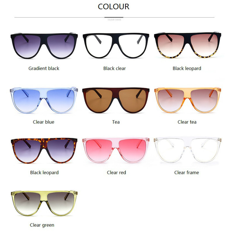 Lunettes de soleil surdimensionnées rétro pour femmes 2026, marque vintage, monture large, dessus plat, lunettes de soleil de créateur, Okulary Eyewear