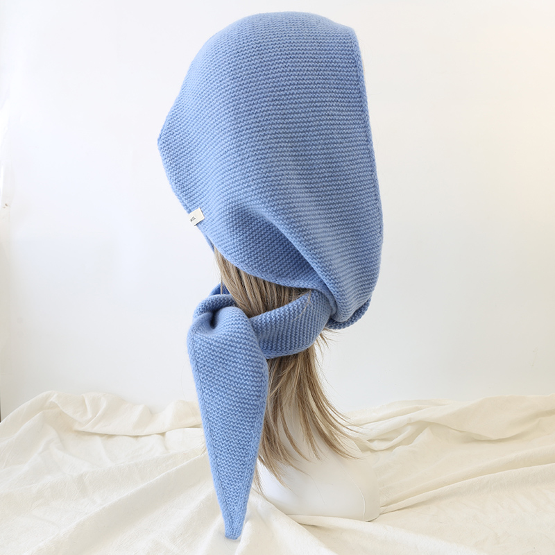 Dames 100% laine surdimensionné écharpe cagoule hiver châle capuche Protection des oreilles coupe-vent chaud Bomber chapeaux femmes mode bonnets