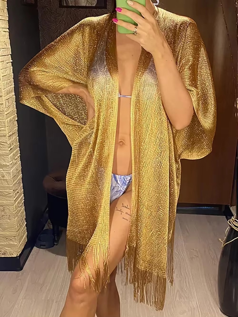 Été Sexy gland or Bikini couvrir robe de plage tuniques pour femmes maillots de bain couvertures caftan robe de soirée châles 2025