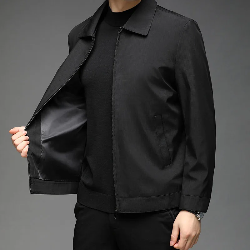 Col montant mode veste manteaux hommes de haute qualité mode affaires printemps automne Simple solide vestes vêtements veste décontractée