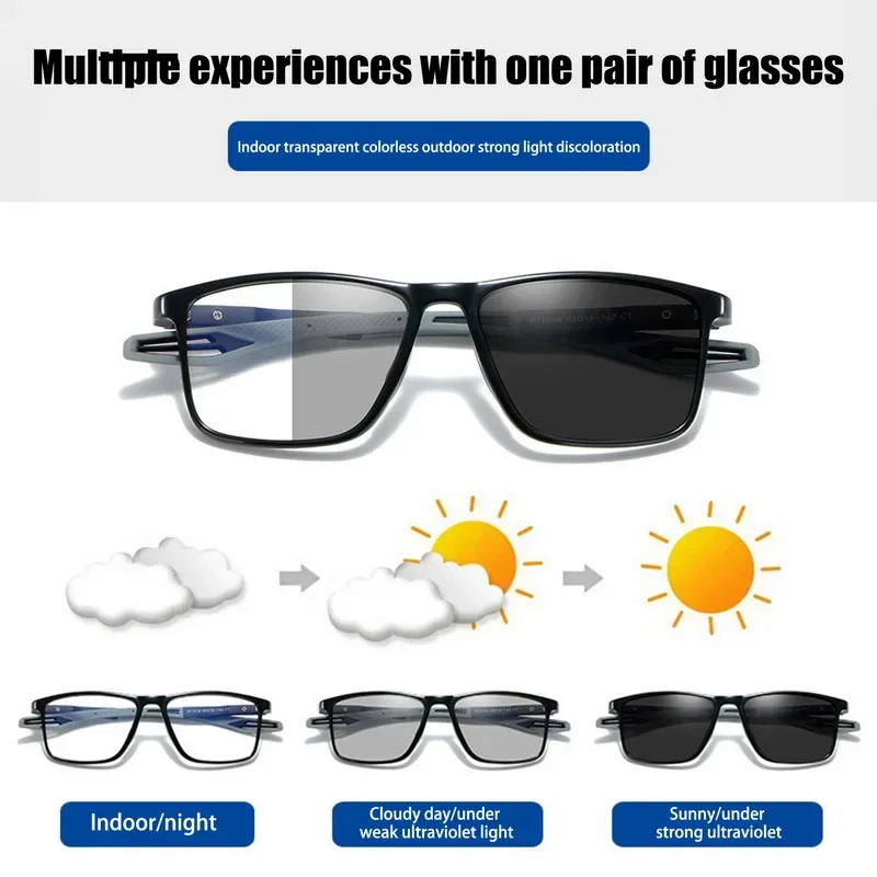 Couleur changeante femmes hommes en plein air myopie lunettes de soleil mode Anti lumière bleue photochromique moins lunettes lunettes de Prescription