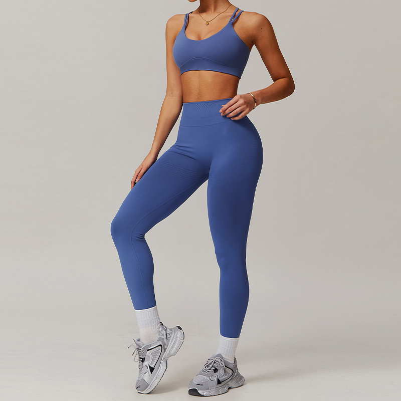 2 pièces vêtements de sport décontractés femmes Yoga costume Fitness vêtements ensemble de gymnastique femmes jambières d'exercices femme sport ensemble de soutien-gorge