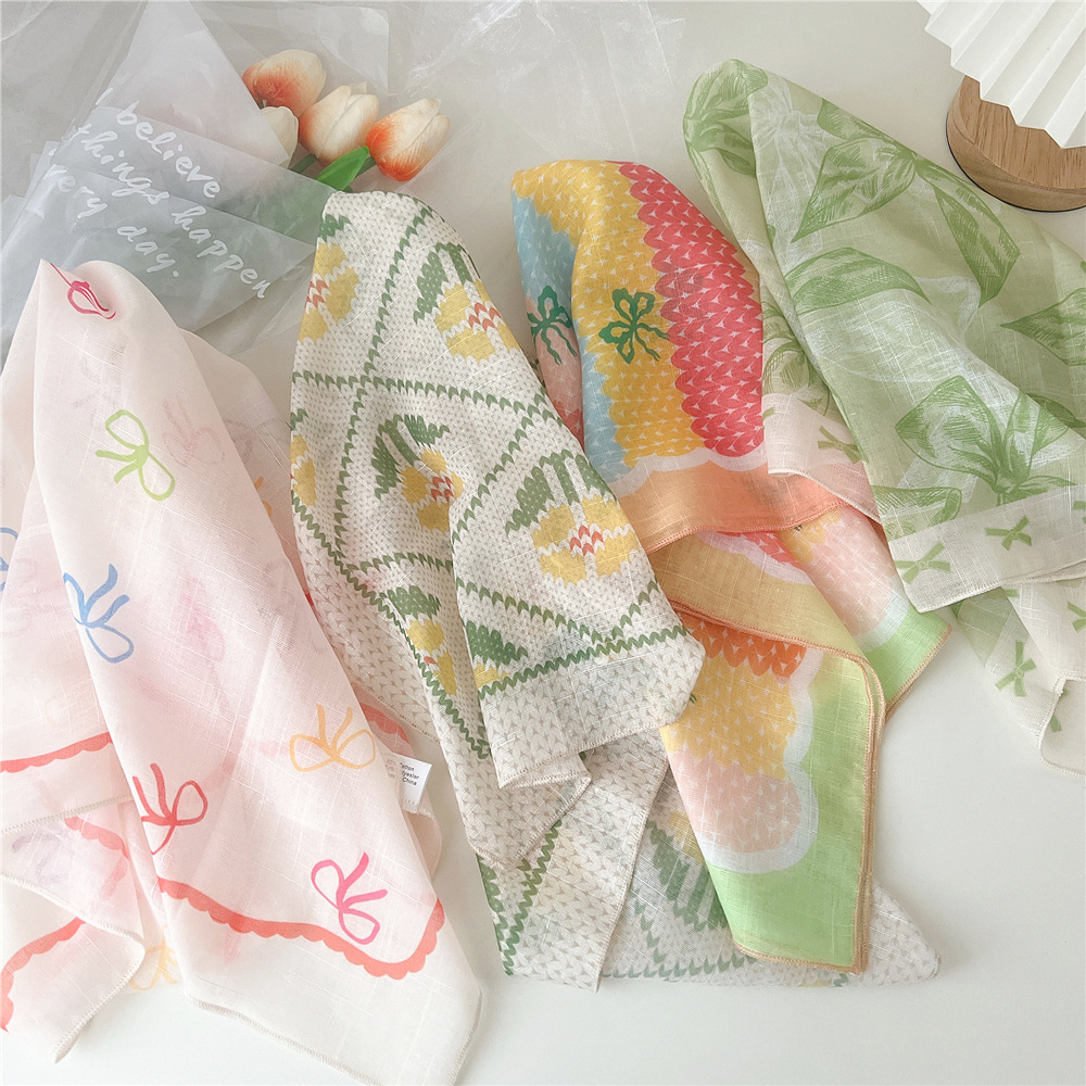 Foulard Carré en Coton de 55cm pour Femme, Bandana à la Mode, Turban, Bandeau de Sauna, Accessoires pour Cheveux