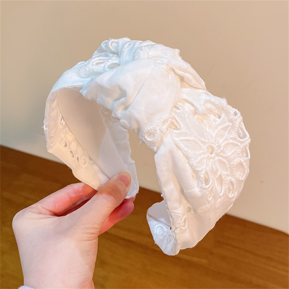 Serre-têtes brodés noués pour femmes et filles, bandeaux larges en tissu tendance, accessoires de coiffure féminins