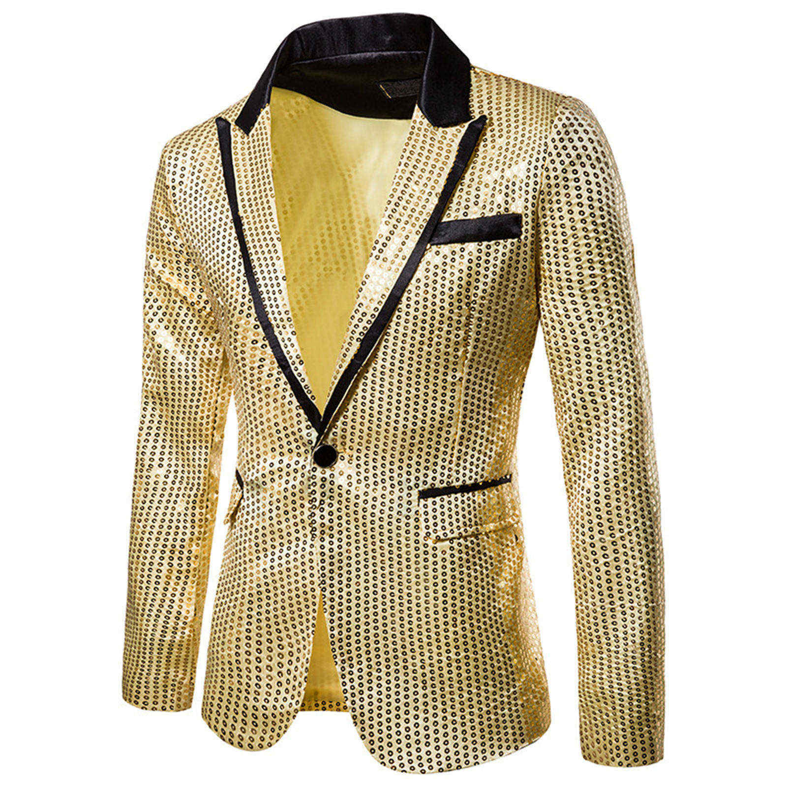 Mode hommes luxueux paillettes Costume veste paillettes hommes Blazers boîte de nuit scène Performance Costume Blazer manteau hommes vêtements