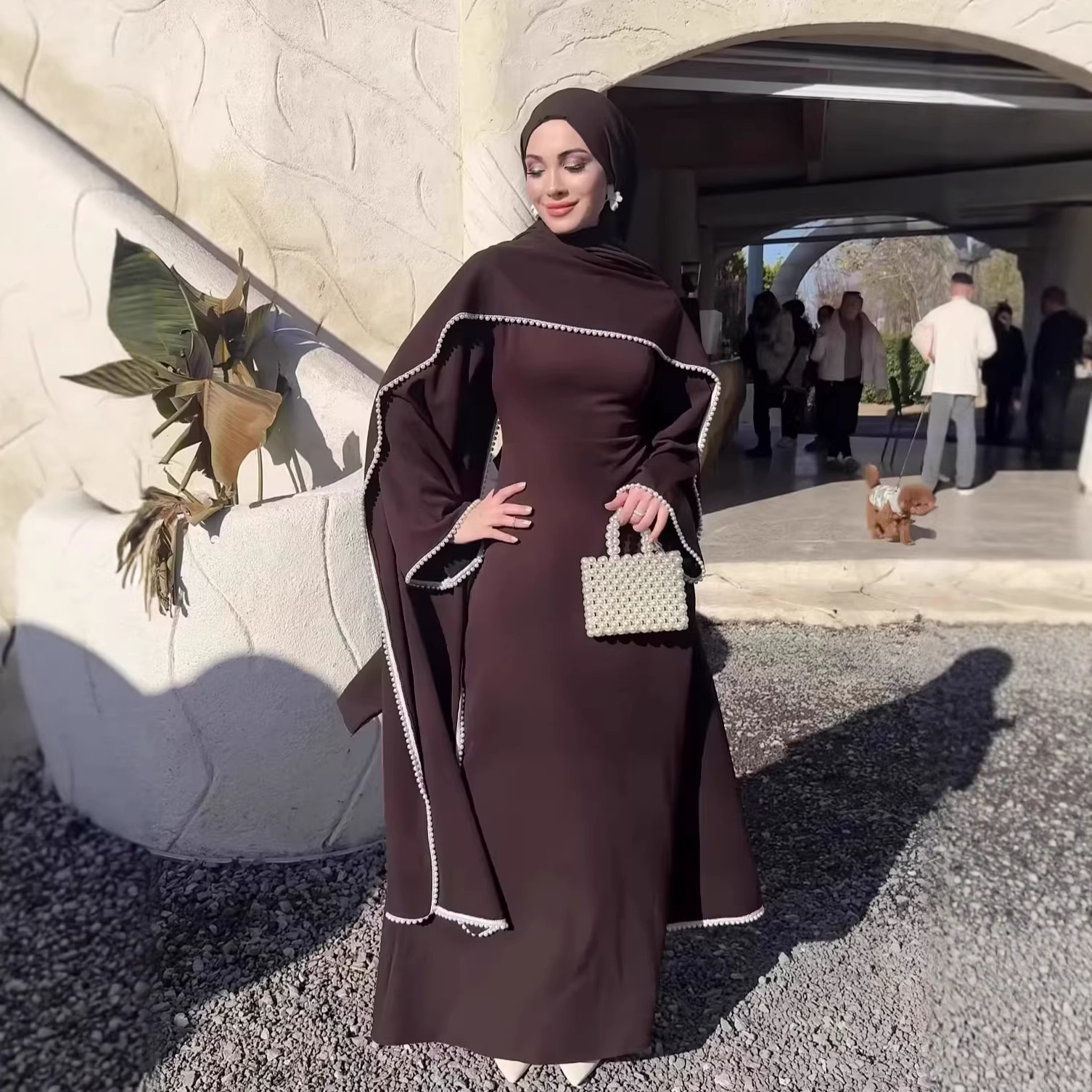 Robe pour femmes, Abaya pour l'Aïd, robes de soirée, kaftan à perles, jalabiya musulmane, abayas, Ramadan, robe longue arabe, Islam, Maroc, Dubaï, Vestidos