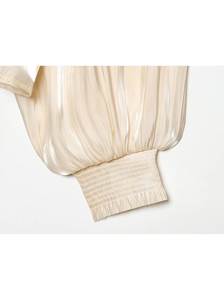 Chemisier Élégant pour Femme Printemps 2026 Nouvelle Collection – Blouse Chic à Col Volanté Ample et Manches Longues pour le Bureau – Haut Doux et Confortable pour les Trajets Quotidien