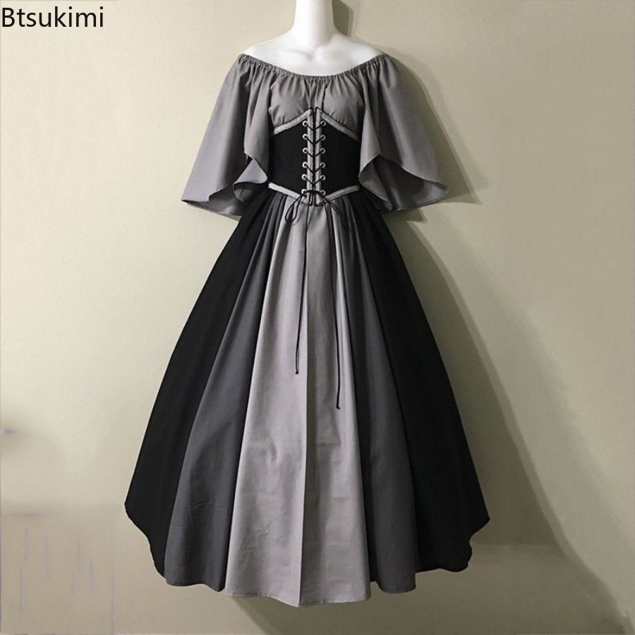 Robe chemise corset pour femmes, costume de fée elfe de la Renaissance, robe médiévale d'Halloween, manches bouffantes, pour adulte, taille 5XL