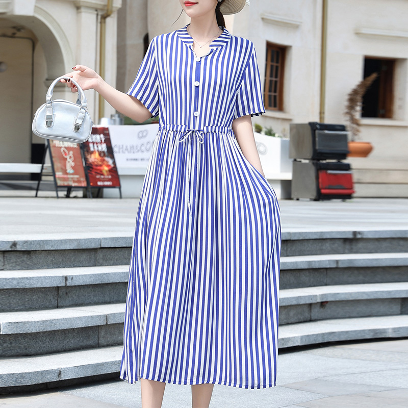 Nouvelles robes pour femmes, vintage, manches courtes, en coton, grande taille, mignonnes, raffinées, nobles, tendance, robe d'été