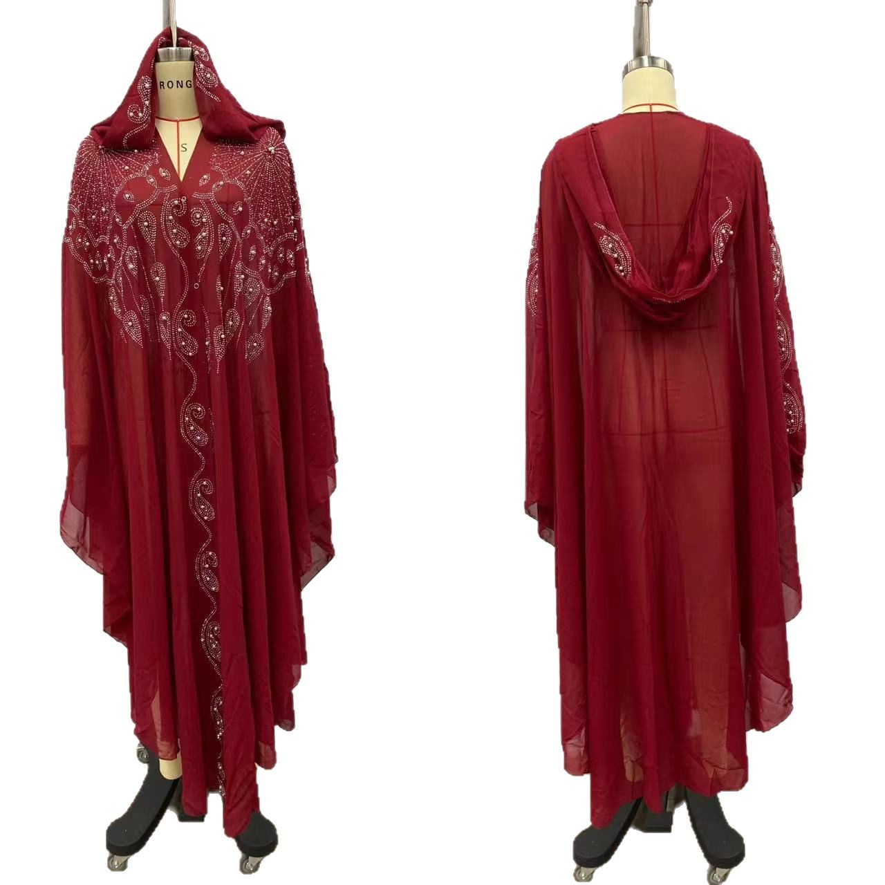 Robe Abaya caftan musulmane pour femmes, Hijab, Kimono, en mousseline de soie, à capuche, vêtements islamiques, tenues de dubaï, 2026