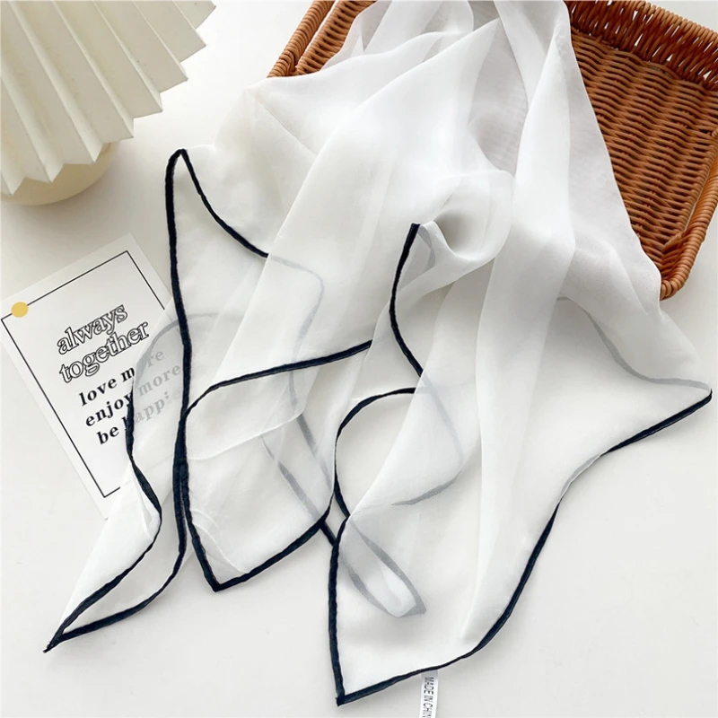 Foulard Hijab en Coton pour Femme, Petit Châle, Bandana, Carré, Bandeau