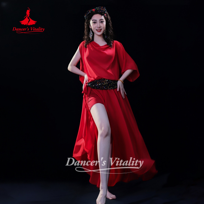 Robes de Danse Orientale pour Femmes : Costume de Scène Shaabi Baladi Saidi, Robe en Mousseline Ample et Confortable pour la Vitalité de la Danseuse