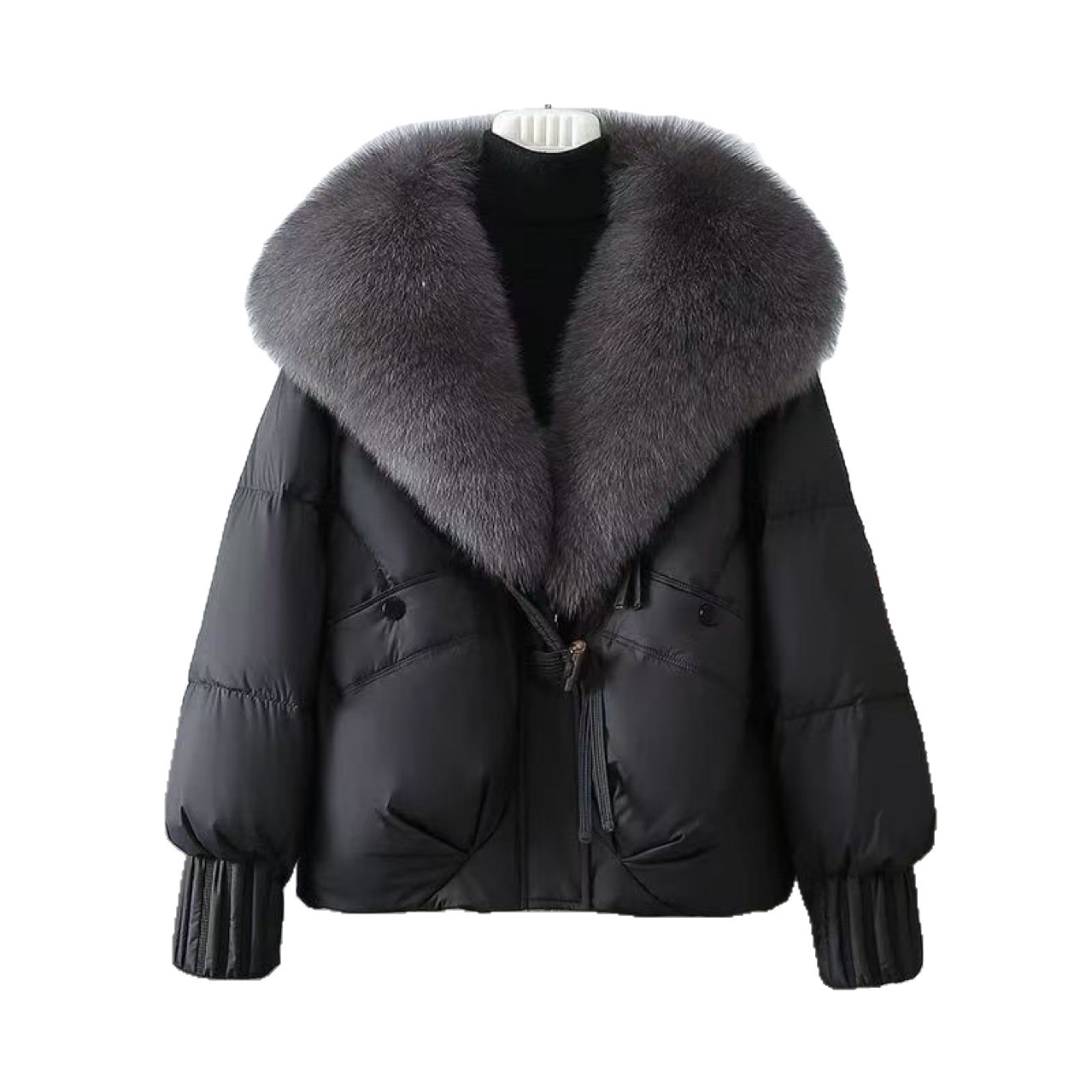 Manteau en duvet de coton pour femmes, mode coréenne, grand col, épais, chaud, bouffant, parka ample, veste en coton, nouvelle collection 2025