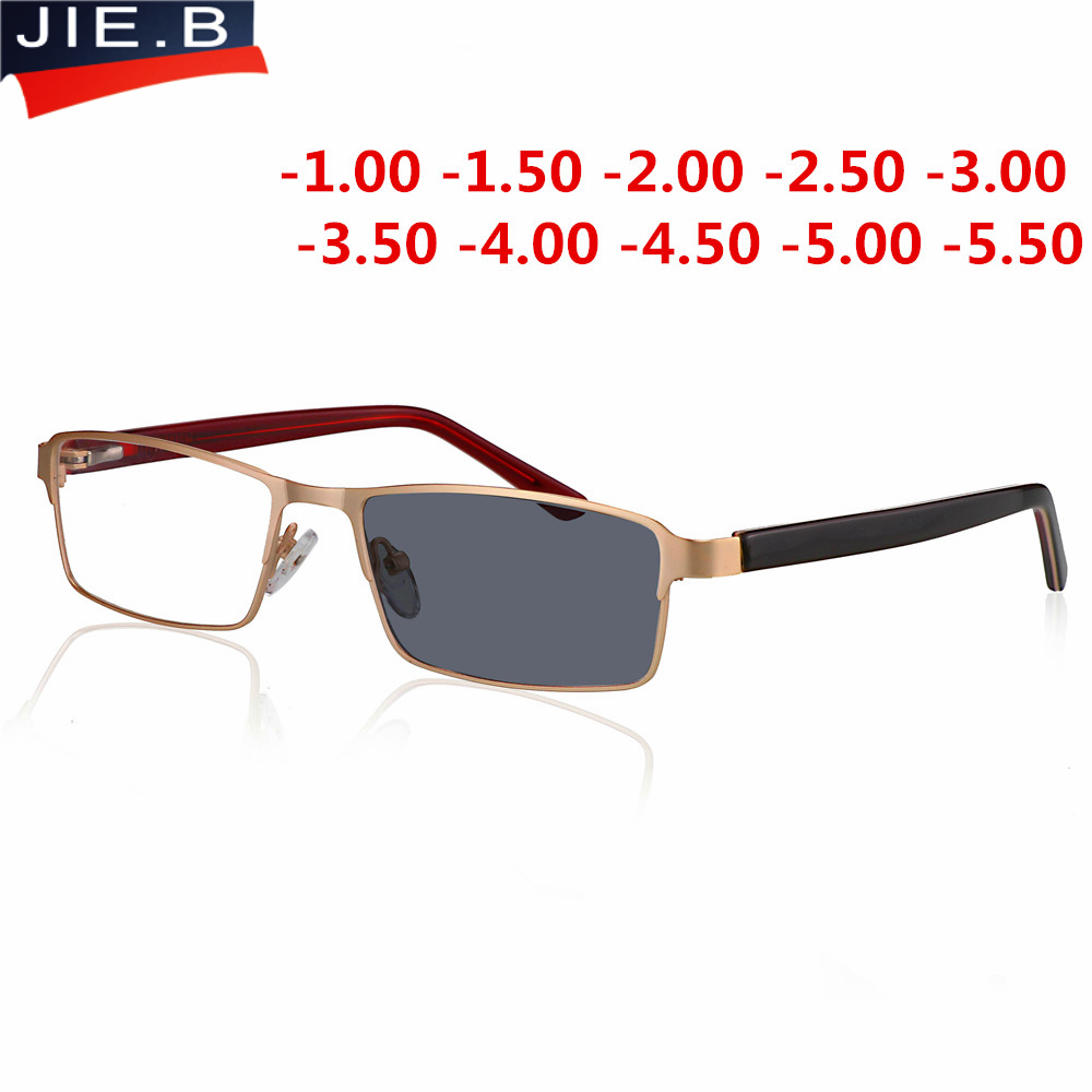 Lunettes de soleil pour myopie optique, finition photochromique, monture avec lentille de couleur, pour hommes et femmes