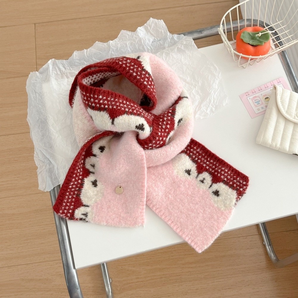 Écharpe tricotée à imprimé mouton mignon et tendance, coupe-vent, anti-froid, châle chaud, cache-cou doux pour femme
