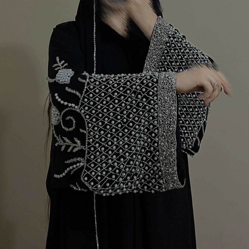 Abaya Eid pour femme, Robe Kaftan avec perles de diamant, Jalabiya de fête, Robe longue musulmane de Dubaï, Caftan du Maroc, Abayas Ramadan 2026