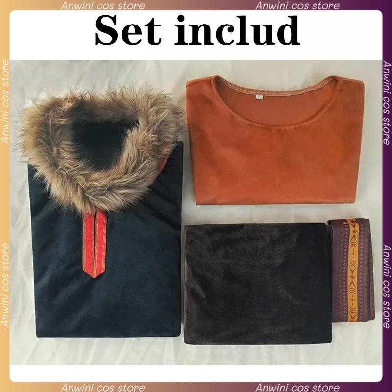 Costume de cosplay Anime Kristoff, ensemble complet, hauts, pantalons, ceinture, costumes de jeu de rôle pour hommes adultes, tenues de fête fantaisie, costumes de carnaval