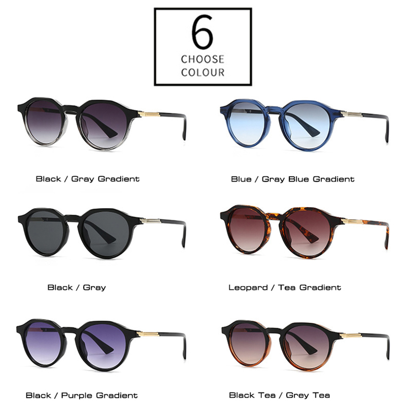 SHAUNA nouvelles femmes rondes dégradé lunettes de soleil nuances UV400 rétro hommes tendance Punk lunettes de soleil