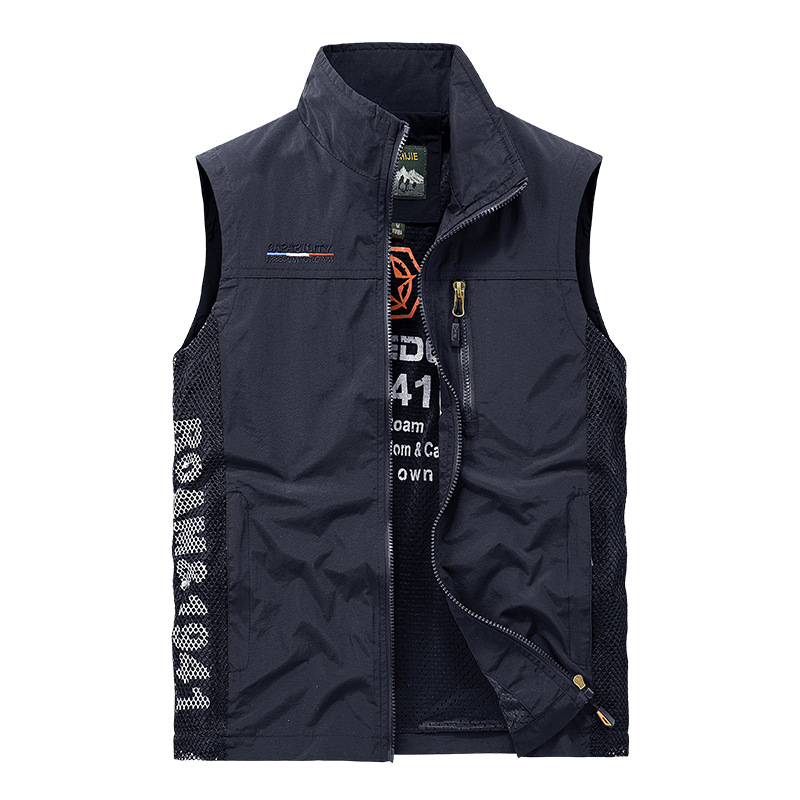 Gilet de sport en maille respirante pour hommes, veste de travail d'été, veste de pêche, vêtements de plein air pour la photographie
