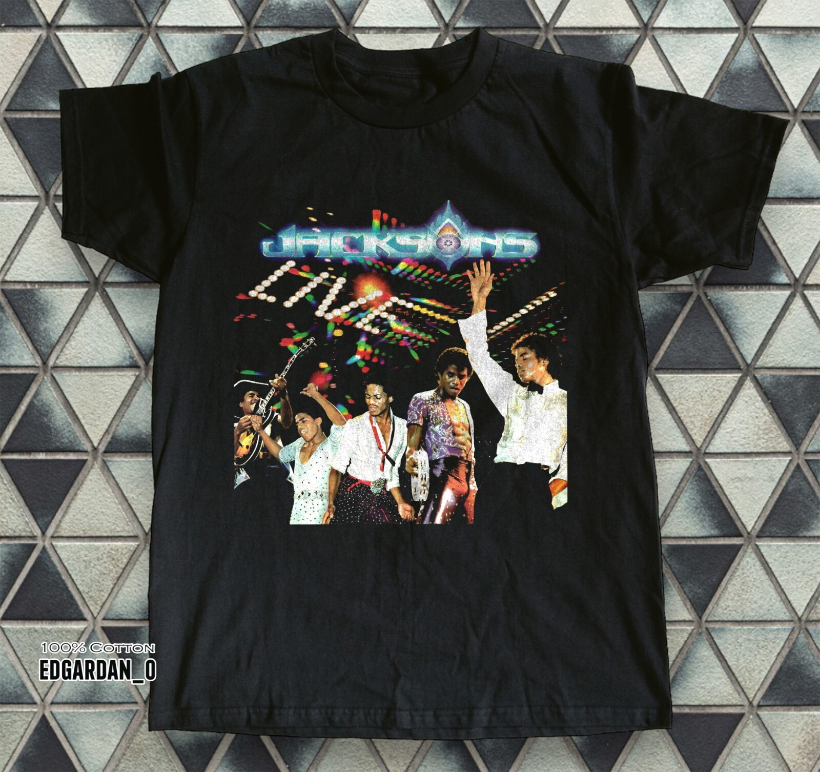 The Jackson 5 Les Jacksons en direct! T-shirt en coton épais noir, taille S-5XL