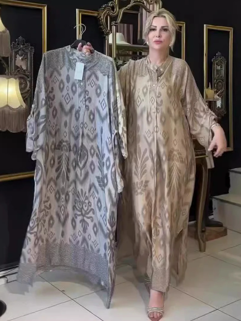 Ramadan Eid femmes musulmanes Robe imprimée Jalabiya arabe longue Robe Abaya dubaï saoudien robes maroc caftan Abayas robes modestes