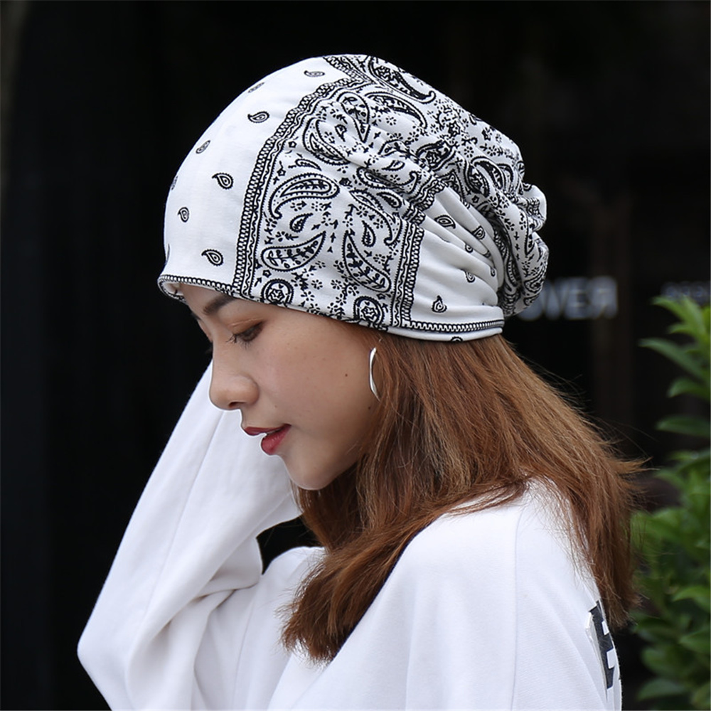 Bonnet à fleurs de cajou de style ethnique pour hommes et femmes, casquettes, écharpe, 2 façons de porter, bonnet, cadeaux de festival, automne