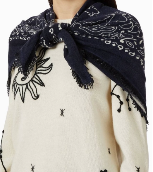 Écharpe triangulaire vintage à motif paisley pour femmes, avec franges, châle chaud pour les épaules