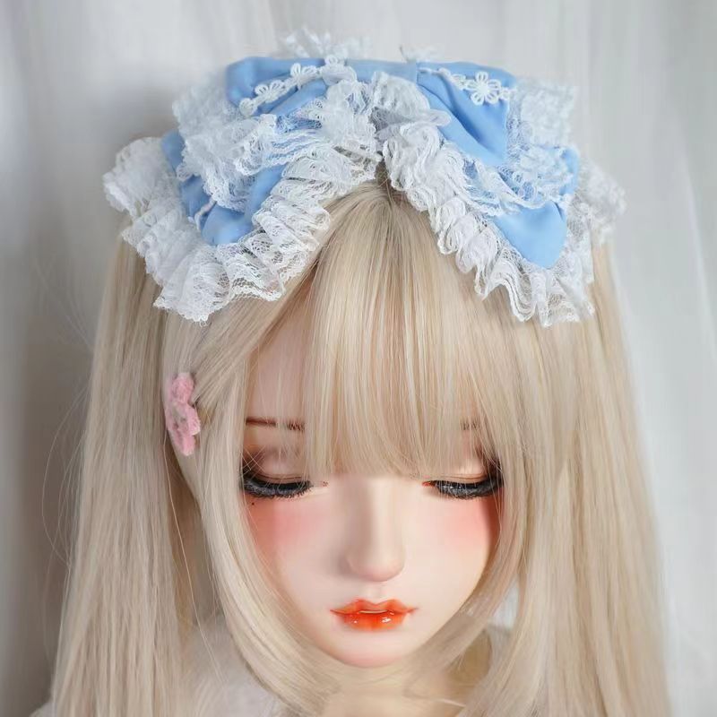 Costume Lolita Doux pour Bol, Bandeau de Sauna avec réinitialisation, Coiffure en Dentelle Rose Blanche, Vêtements de Sauna à Grand Nministériels d pour Femmes Patientes de Mariage