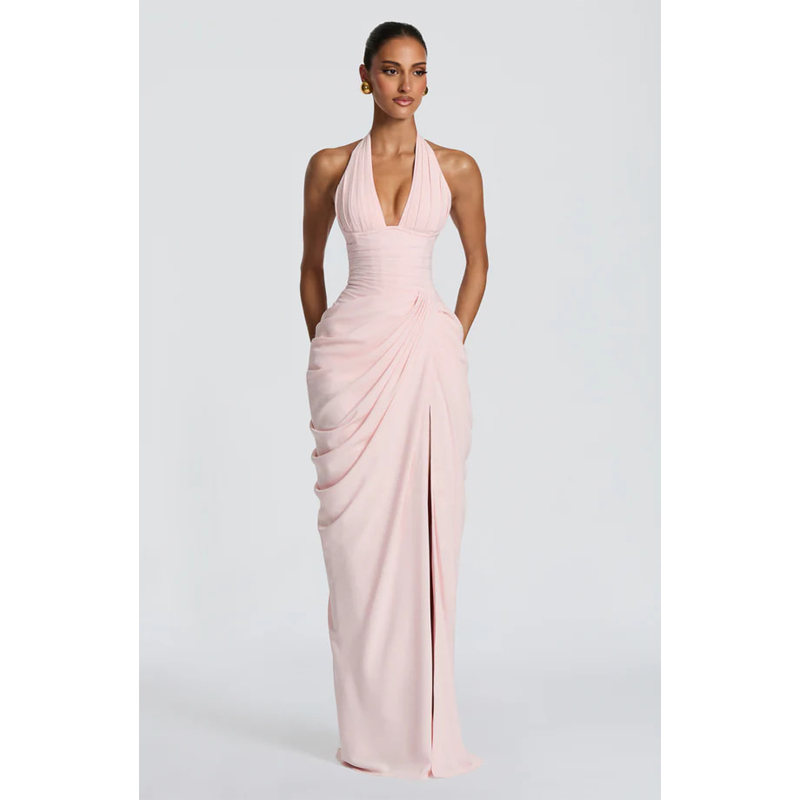 Robe longue sexy en dentelle évidée pour femme, col rond uni, manches longues, plissée, moulante, Vestidos 2026, robes de soirée et de vacances d'été