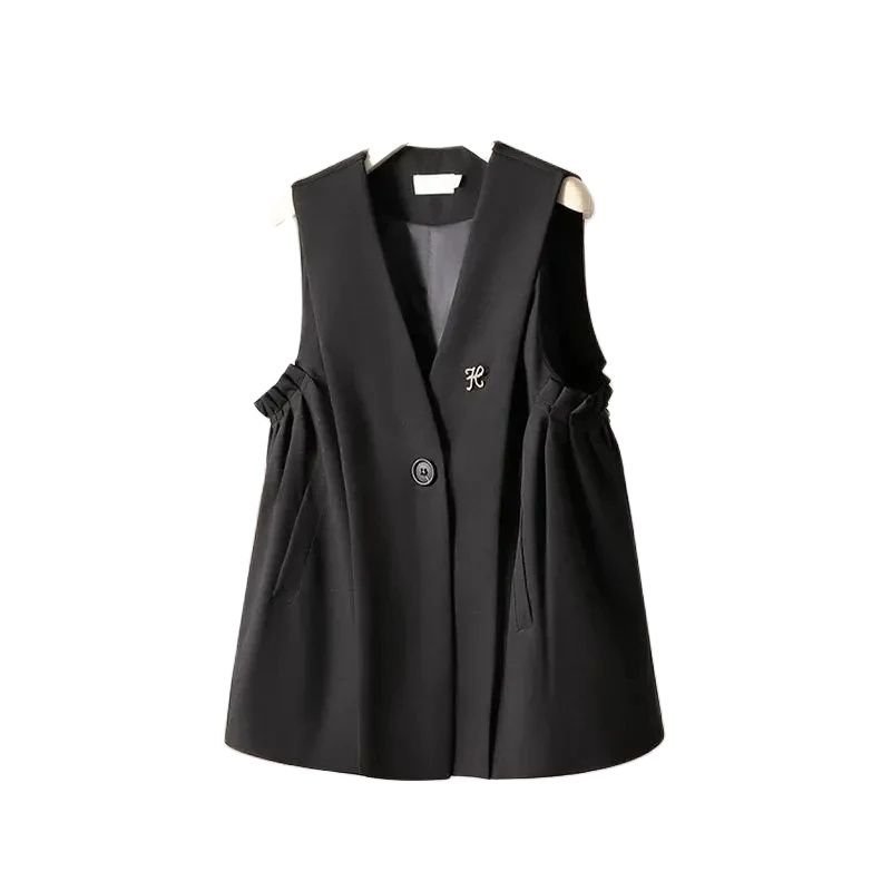 Manteau en émail pour femme, veste gilet pour femme, version coréenne, tempérament, document solide, clip cheval pour femme, mode printemps 2024