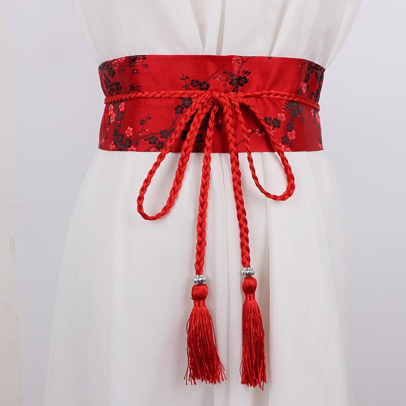Ceinture élégante pour femme avec nœud brodé floral vintage pour un look stylé