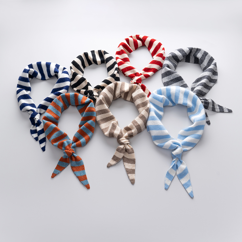 Nouveau châle Triangle automne hiver foulard tricoté rayé écharpe multifonctionnel décoratif chaud 100% cachemire cou écharpe