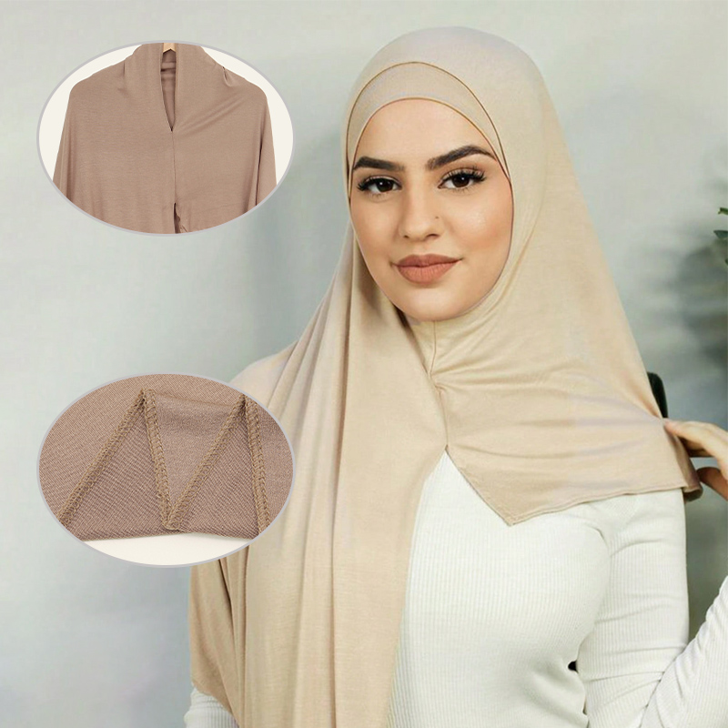 Hijab instantané musulman en jersey de coton modal, hijab de Ramadan pour femmes, écharpe unie douce, châle en jersey de qualité supérieure, facile à porter, foulards pour la tête