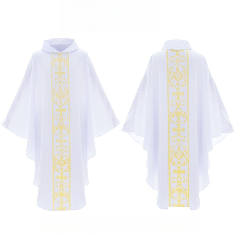 Robe religieuse de prêtre médiéval, Costume de Cosplay, Robe d'église, Chasuble, uniforme de prière, Robe Baggy Vintage, Cape